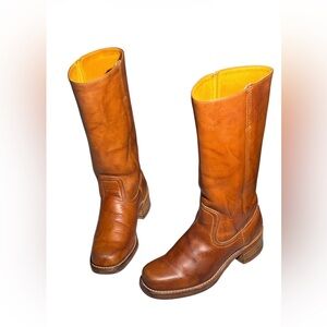 Brown Leather Knee-High Boots